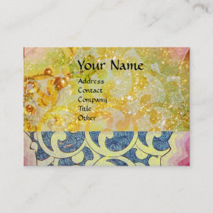 WAVES bright , vibrant ,yellow ,blue sparkles Business Card