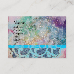 WAVES , bright white,blue green Business Card
