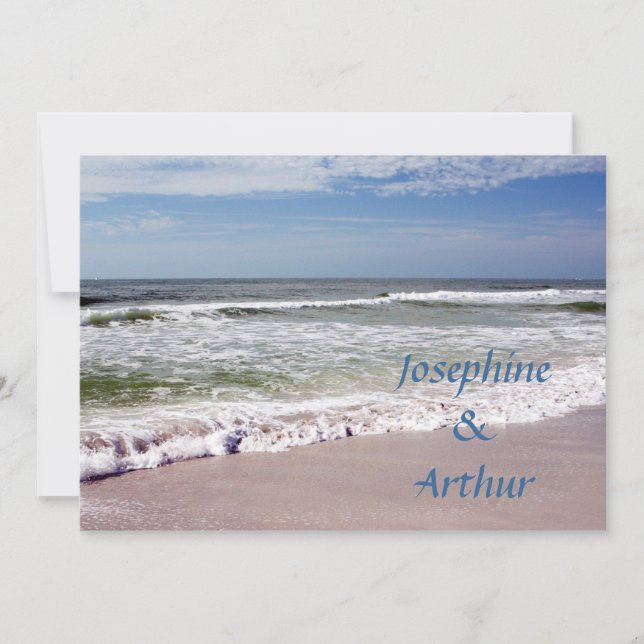Waves Crash on the Sandy Beach Invitation (Front)