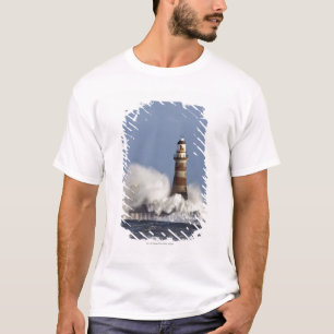 Waves Crashing Against Roker Lighthouse T-Shirt