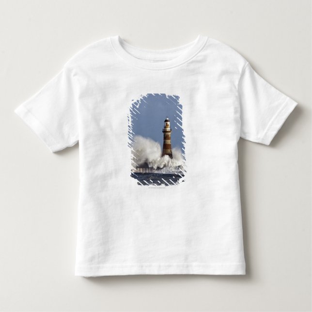 Waves Crashing Against Roker Lighthouse Toddler T-Shirt (Front)