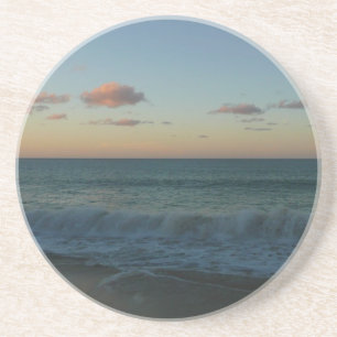Waves Crashing at Sunset Beach Landscape Coaster