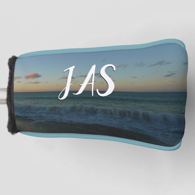 Waves Crashing at Sunset Beach Landscape Golf Head Cover (Front)