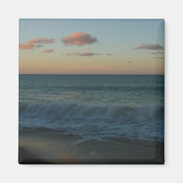 Waves Crashing at Sunset Beach Landscape Magnet (Front)