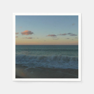 Waves Crashing at Sunset Beach Landscape Napkin
