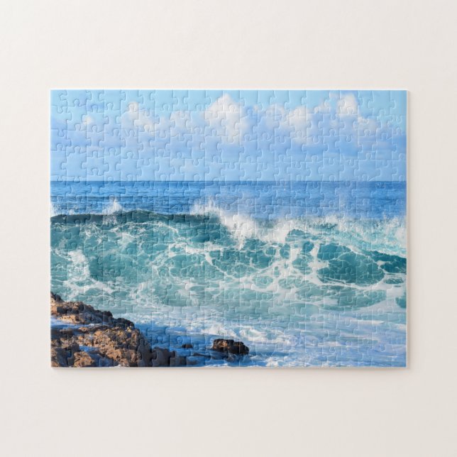 Waves Crashing in Hawaii - 11x14 inch Jigsaw Puzzle (Horizontal)