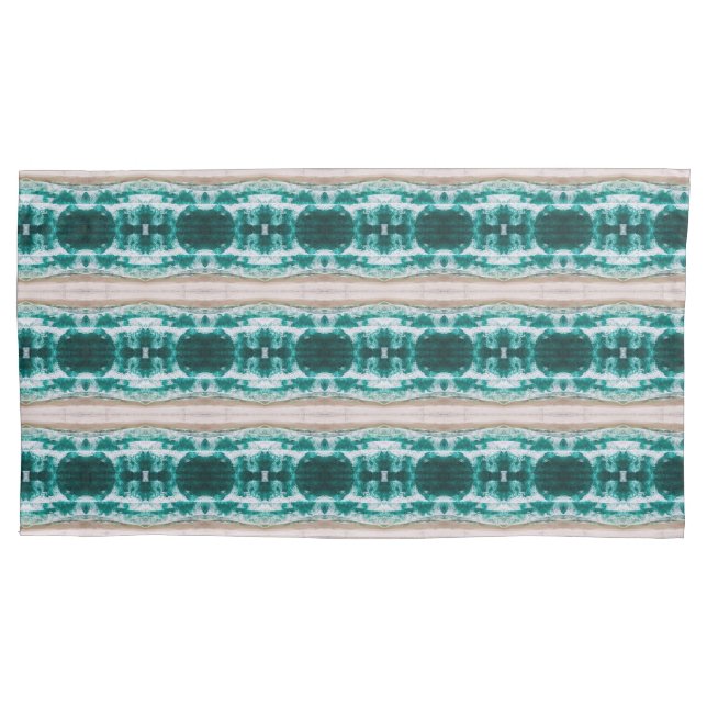 Waves crashing on a sandy beach small pattern pillowcase (Front)