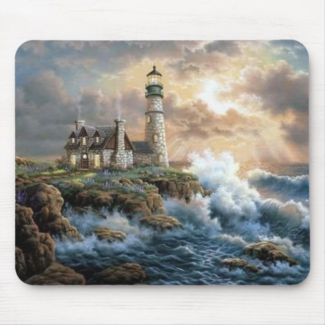 Waves Crashing on the Shore Fine Art Mouse Pad (Front)