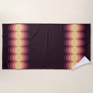Waves design in beige, pink and purple beach towel