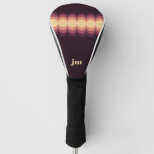 Waves design in beige, pink and purple golf head cover