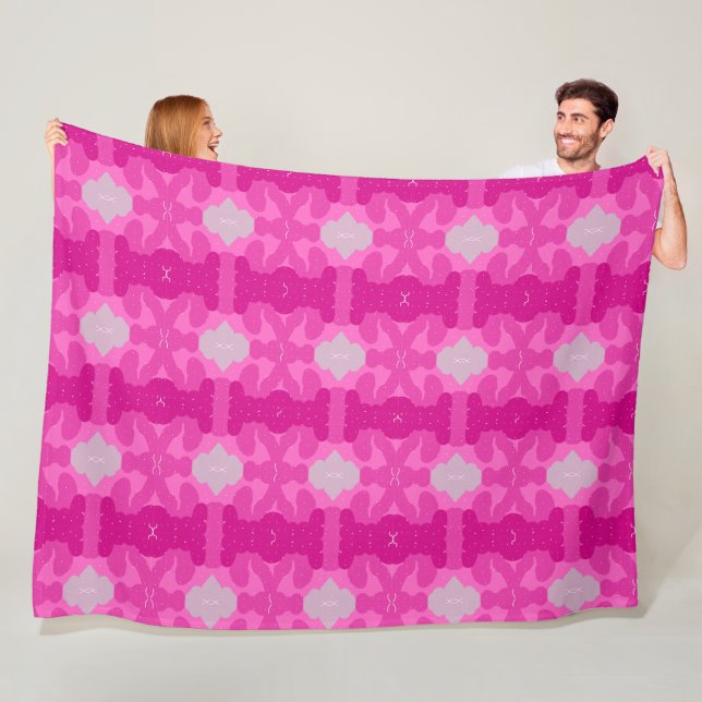 Waves Fluid Art Vibrant Swirl Design Fleece Blanket (In Situ)