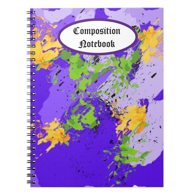 Waves Fluid Art Vibrant Swirl Design Notebook (Front)