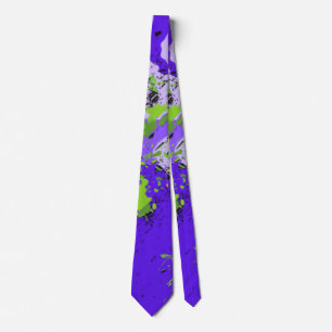 Waves Fluid Art Vibrant Swirl Design Tie