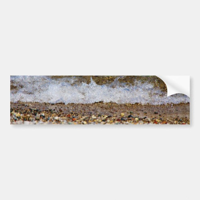 Waves Hitting the Beach Shore Bumper Sticker (Front)