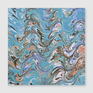Waves In Blue Acrylic Pour Abstract Art