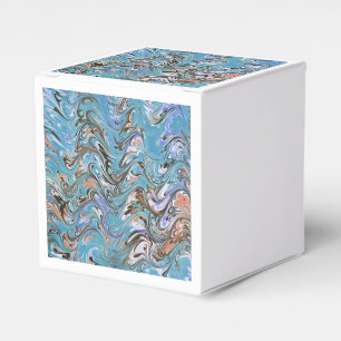 Waves In Blue Acrylic Pour Abstract Art Favour Box
