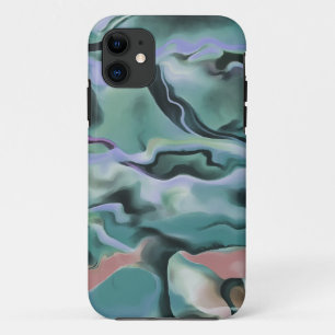 Waves In Harmony Acrylic Pour Abstract Art  iPhone 11 Case