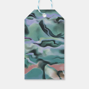 Waves In Harmony Acrylic Pour Abstract Art Gift Tags
