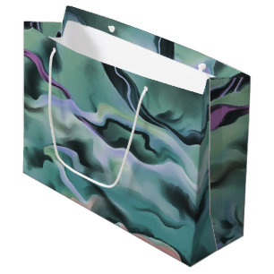 Waves In Harmony Acrylic Pour Abstract Art Large Gift Bag