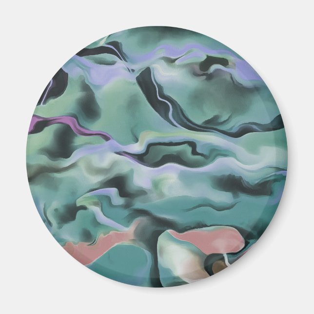 Waves In Harmony Acrylic Pour Abstract Art  Magnet (Front)