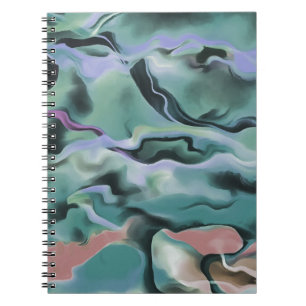 Waves In Harmony Acrylic Pour Abstract Art Notebook