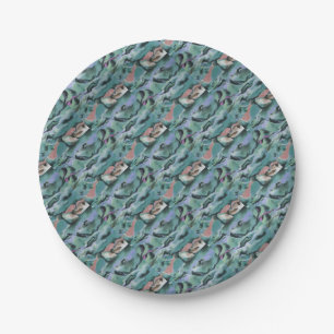 Waves In Harmony Acrylic Pour Abstract Art  Paper Plate