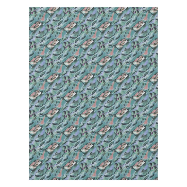 Waves In Harmony Acrylic Pour Abstract Art  Tablecloth (Front)