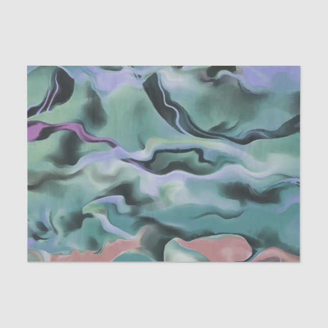 Waves In Harmony Acrylic Pour Abstract Art  Tissue Paper (Front)