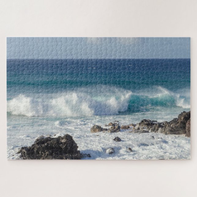 Waves In Maui, Hawaii Landscape Photography Jigsaw Puzzle (Horizontal)