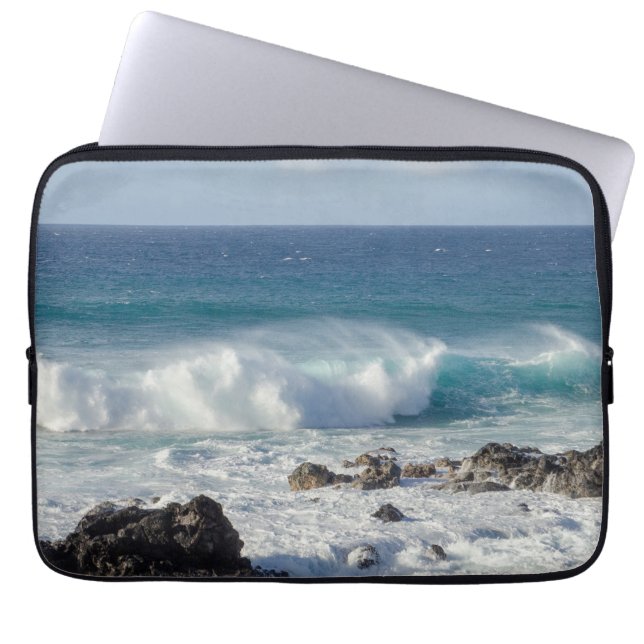Waves In Maui, Hawaii Landscape Photography Laptop Sleeve (Front)