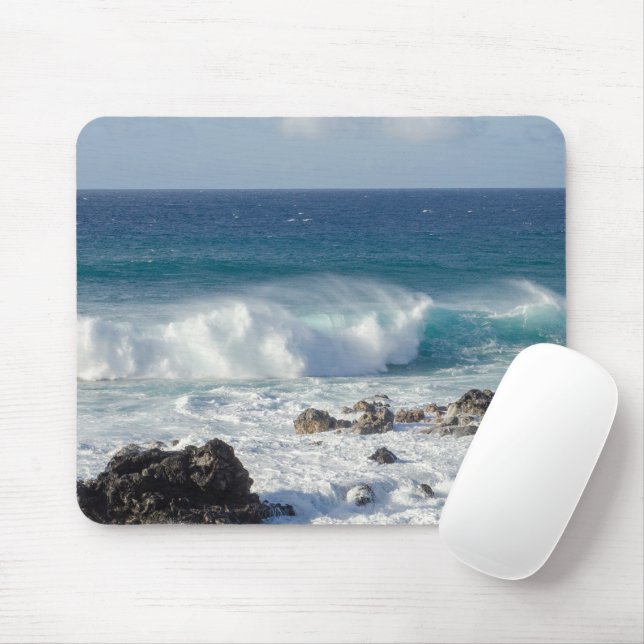 Waves In Maui, Hawaii Landscape Photography Mouse Pad (With Mouse)