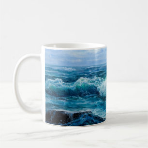 Waves in ocean. Modern Impressionism, modernism, m Coffee Mug