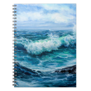 Waves in ocean. Modern Impressionism, modernism, m Notebook