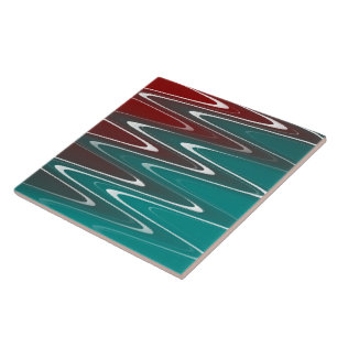 Waves in white ceramic tile