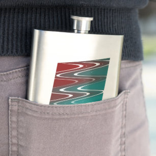 Waves in white hip flask