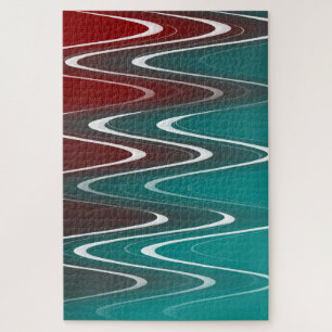 Waves in white jigsaw puzzle