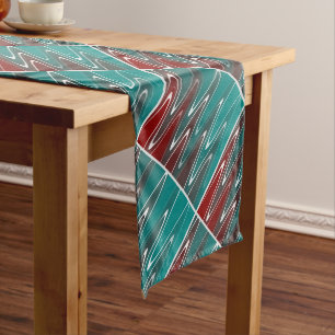Waves in white medium table runner