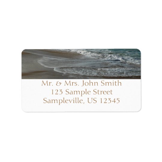 Waves Lapping on the Beach Turquoise Blue Ocean Address Label