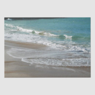Waves Lapping on the Beach Turquoise Blue Ocean Tissue Paper