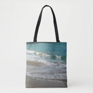 Waves Lapping on the Beach Turquoise Blue Ocean Tote Bag