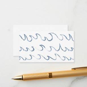 Waves Minimal Abstract Hand Drawn Sea Pattern Enclosure Card