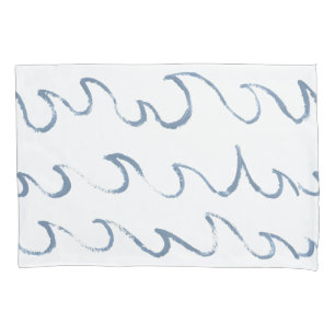 Waves Minimal Abstract Hand Drawn Sea Pattern  Pillowcase