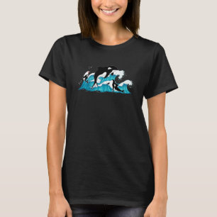 Waves Ocean Animal Killer Whale  Orca Swea T-Shirt