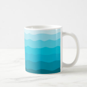Waves of Aqua, sea blue print, Ocean ripples Coffee Mug