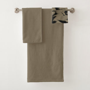 Waves of Black and Brown Bath Towel Set