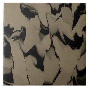 Waves of Black and Brown Ceramic Tile