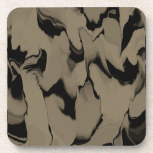 Waves of Black and Brown Coaster
