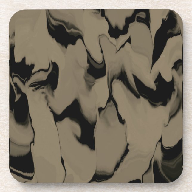 Waves of Black and Brown Coaster (Front)