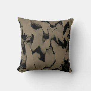 Waves of Black and Brown Cushion