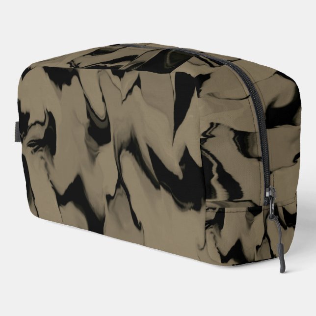 Waves of Black and Brown Dopp Kit (Right Corner)